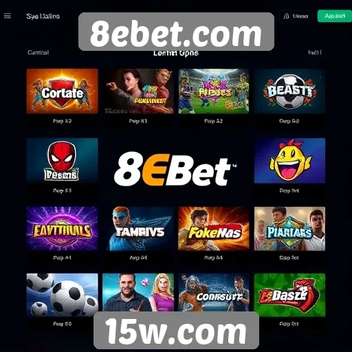 Variedade de jogos disponíveis no 8ebet.com